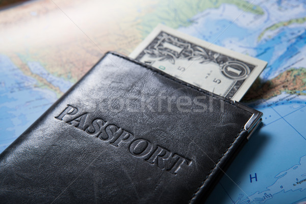 Buitenland geld paspoort reizen Stockfoto © mizar_21984
