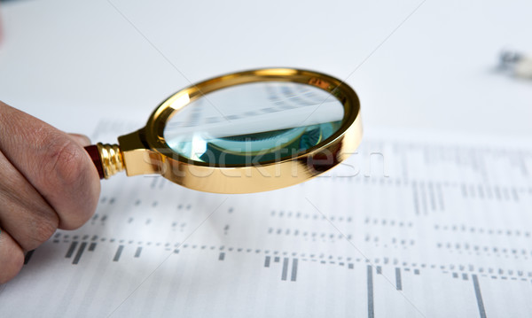 inscription job search and a hand holding a magnifying glass Stock photo © mizar_21984