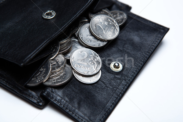 pocket purse with ruble coins on a white surface Stock photo © mizar_21984