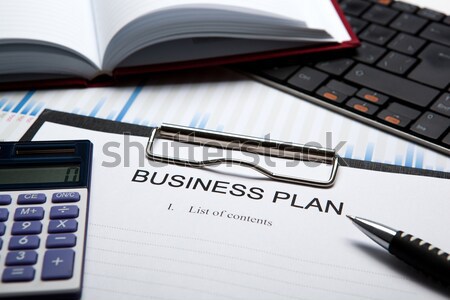 Business Still-Leben Plan Dokument Titel Bürobedarf Stock foto © mizar_21984