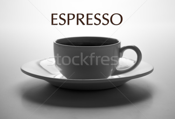 Stockfoto: Glas · beker · schotel · titel · espresso