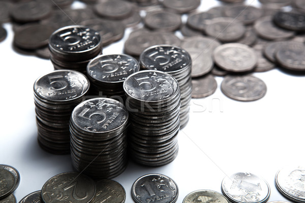 money in the form of coins on a white Stock photo © mizar_21984
