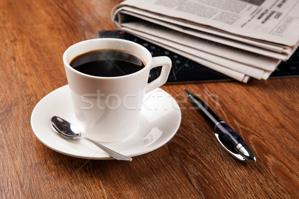 cup of coffee and the newspaper Stock photo © mizar_21984