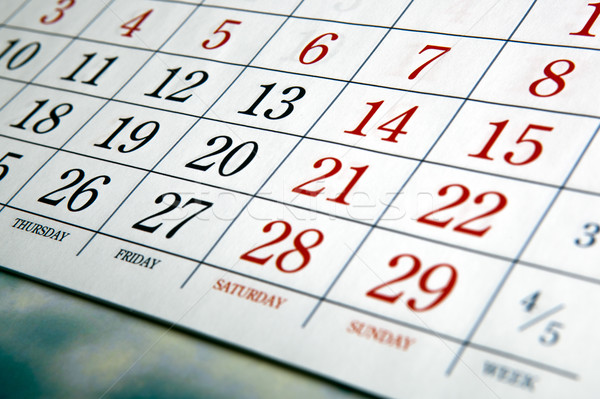white calendar days with numbers Stock photo © mizar_21984