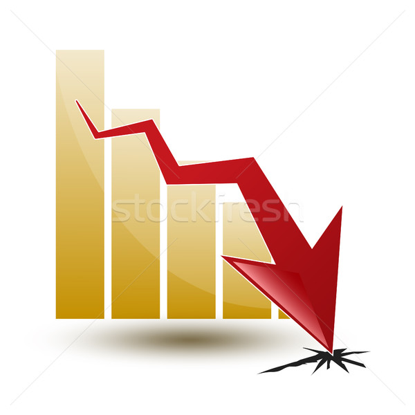 chart and arrow on a white background in regress Stock photo © mizar_21984