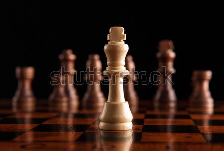 Sakk játék király központ sakkfigurák idő Stock fotó © mizar_21984