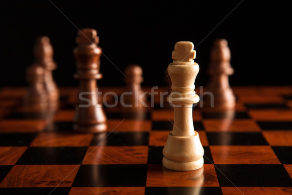 ストックフォト: チェス · ゲーム · 王 · センター · チェスの駒 · 時間