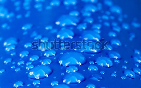 Gouttes d'eau bleu fond plastique macro [[stock_photo]] © mobi68