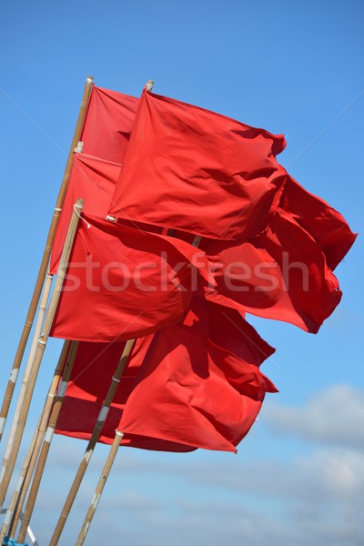 Kırmızı bayraklar mavi Stok fotoğraf © mobi68