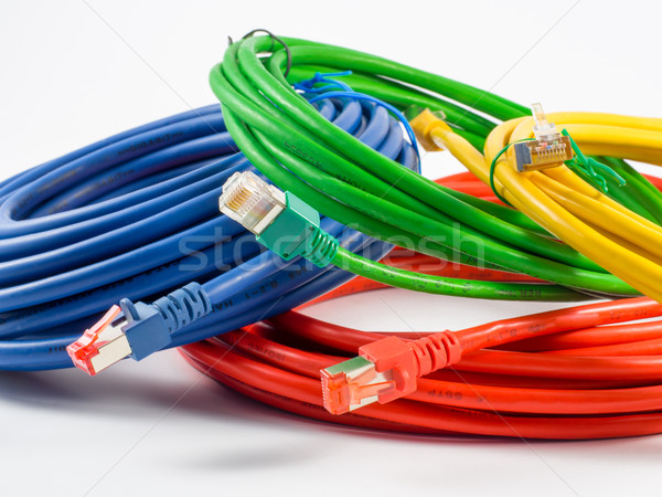 Sieci kabel kolorowy Internetu kot komunikacji Zdjęcia stock © mobi68