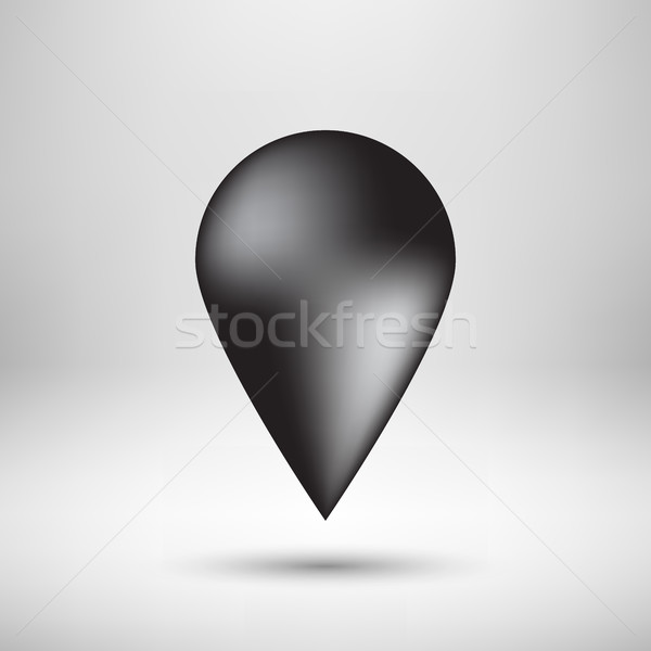 Black Bubble Map Pointer Badge Stock photo © molaruso