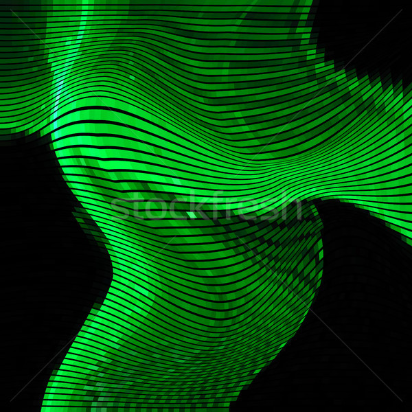 Streszczenie efekt przypadkowy fali zielone linie Zdjęcia stock © molaruso