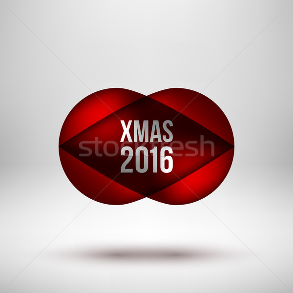 Red Xmas Bubble Badge Stock photo © molaruso