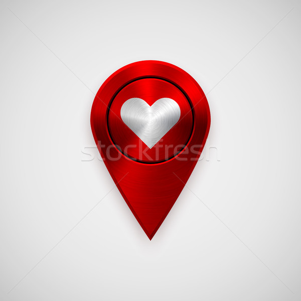 Rouge technologie GPS carte badge bouton Photo stock © molaruso