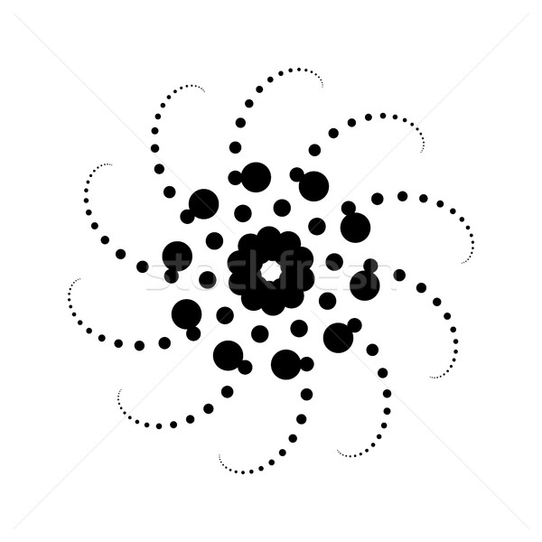 Foto stock: Preto · abstrato · fractal · forma · spiralis · rotação