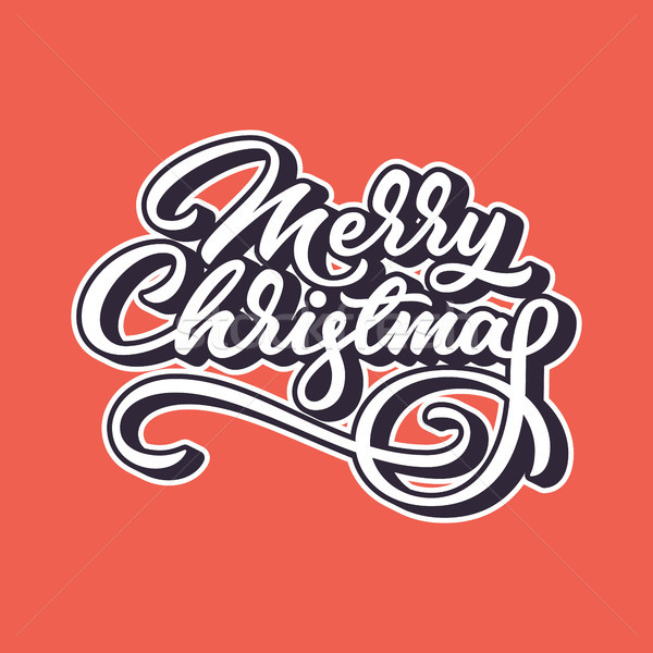 Stock photo: Merry Christmas Lettering Badge