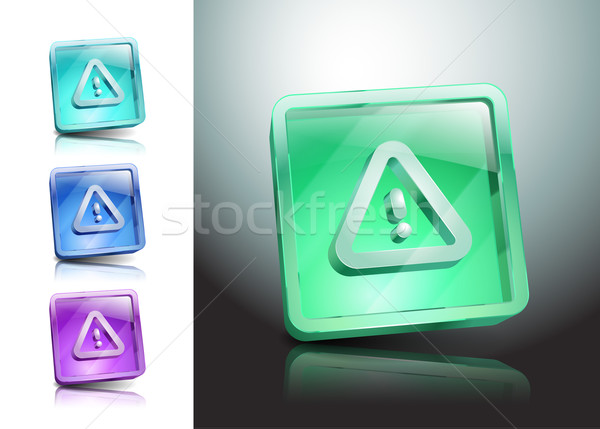 [[stock_photo]]: Danger · erreur · icône · prudence · vert