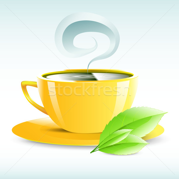 желтый Кубок горячей чай зерна иллюстрация Сток-фото © mOleks