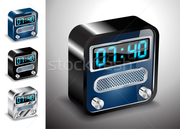 vector illustration icons button alarm clock Stock photo © mOleks