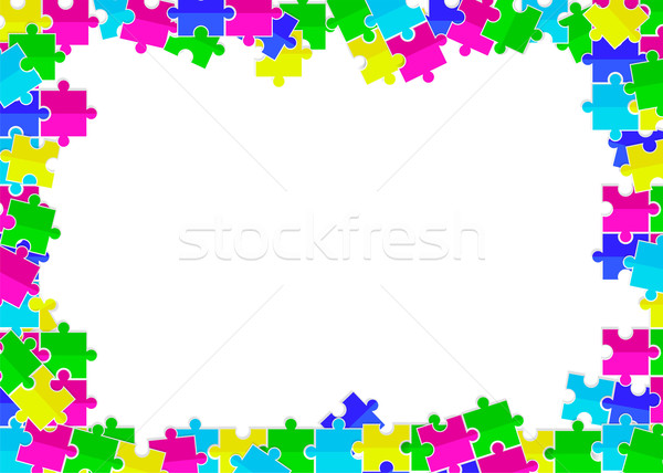 frame from scattered colored flat puzzles toys Stock photo © mOleks