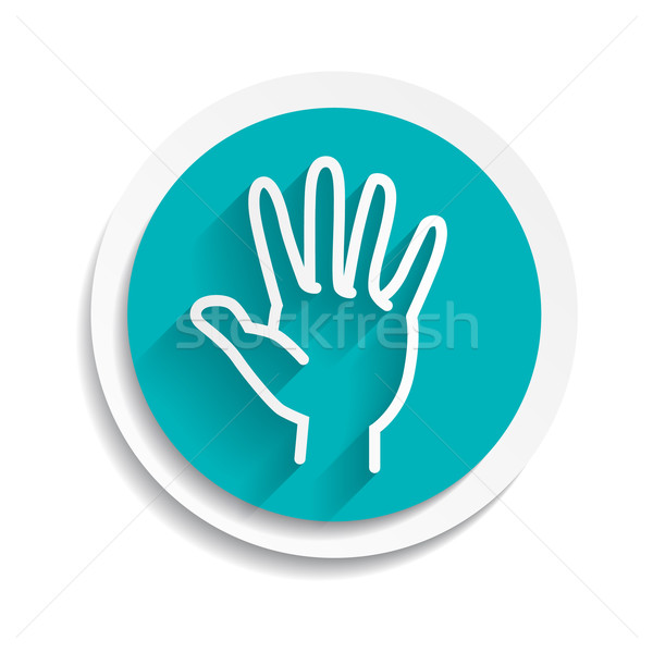 [[stock_photo]]: Main · blanche · signe · symbole · icône · affaires