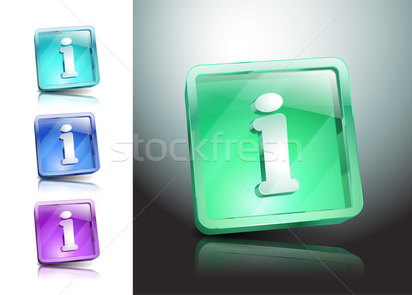 Info icon glossy blue button symbol Stock photo © mOleks