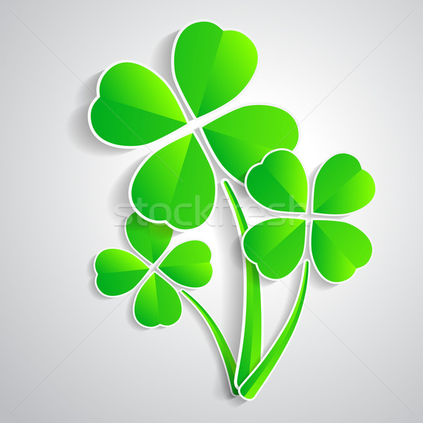 Stock photo: four-leaf clover for luck happiness green three branches