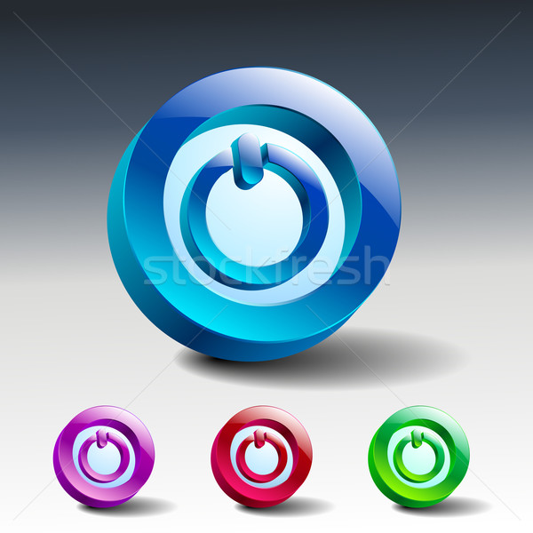 Red round button with start icon Stock photo © mOleks