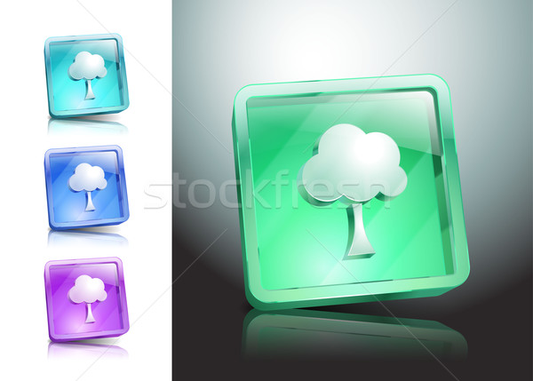tree glass icons set color nature Stock photo © mOleks