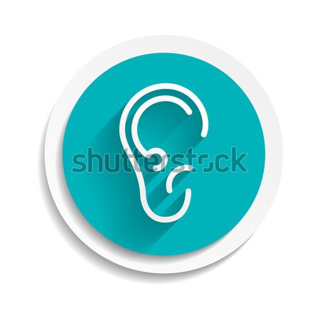 уха икона изолированный белый вектора лице Сток-фото © mOleks