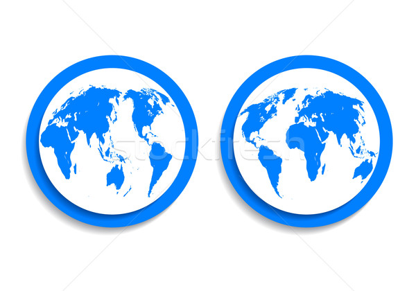 Aarde Blauw icon knop aarde beide Stockfoto © mOleks