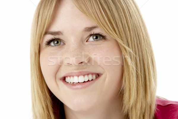 Foto stock: Estudio · retrato · sonriendo · cara · feliz