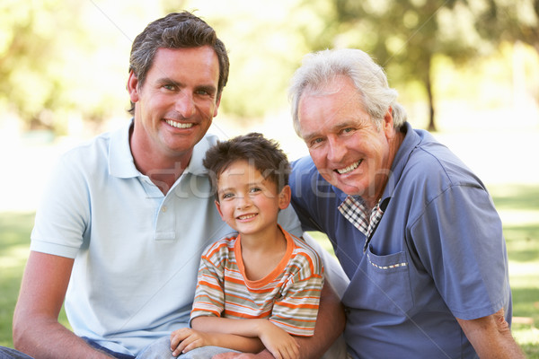 Grandfather With Father And Son In Park Stock photo © monkey_business
