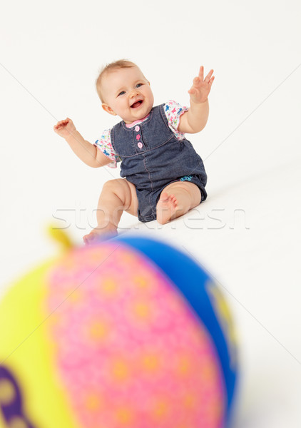 Retrato feliz bebé juguete piel vestido Foto stock © monkey_business