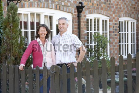 Stockfoto: Senior · latino · paar · buiten · home · man