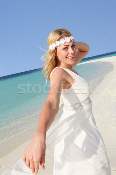 Bride At Beautiful Beach Wedding Stock photo © monkey_business