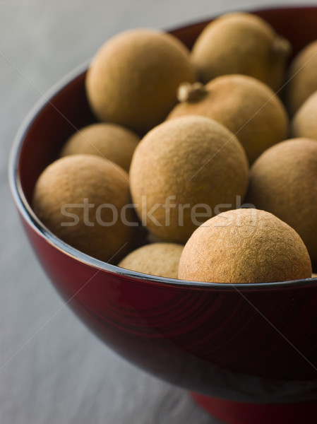 Houten kom oog vruchten vruchten Stockfoto © monkey_business