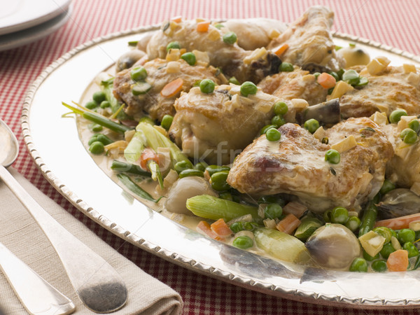 Fricassee of Chicken with Spring Vegetables Stock photo © monkey_business