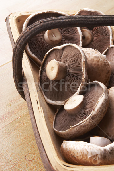 Basket Of Freshly Picked Mushrooms Stock photo © monkey_business