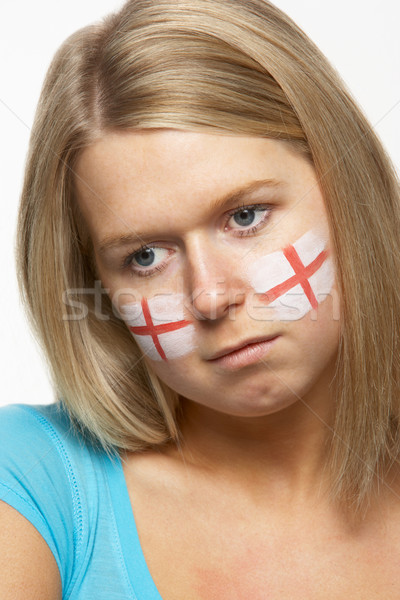 Sad Young Female Sports Fan With St Georges Flag Painted On Face Stock photo © monkey_business