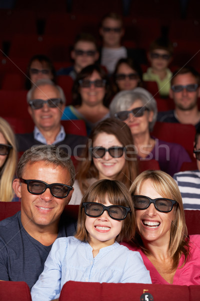 семьи смотрят 3D фильма кино детей Сток-фото © monkey_business