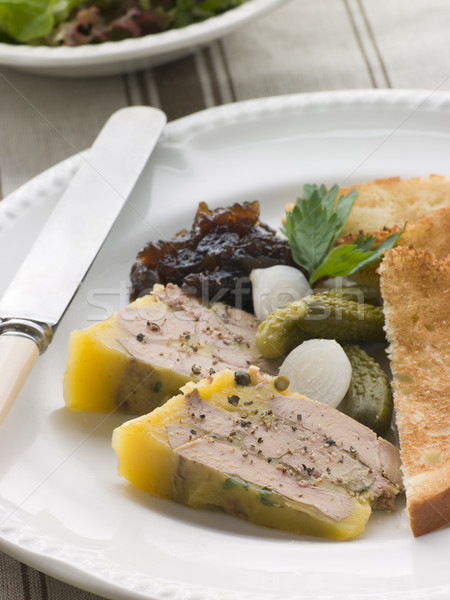 Pressing of Foie Gras and Green Peppercorns with Cornichons Brio Stock photo © monkey_business