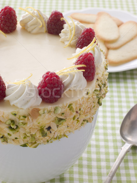 Stock photo: Bowl of Chilled Lemon Souffle with Biscuits