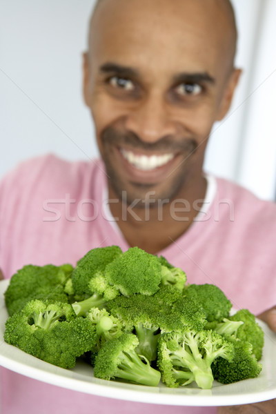 Stok fotoğraf: Plaka · brokoli · gıda · yeme