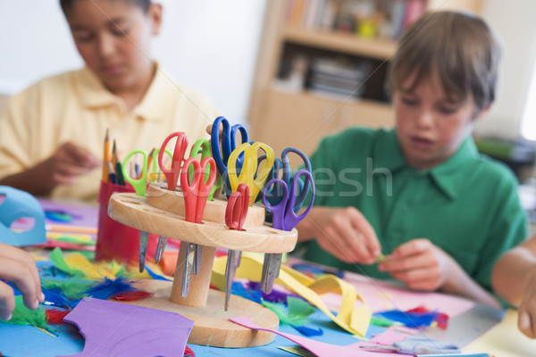 általános iskola művészet osztály iskolás gyerekek gyermek Stock fotó © monkey_business