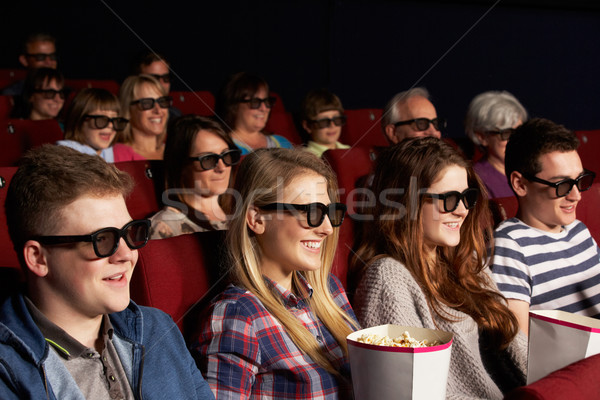 Group Of Teenage Friends Watching 3D Film In Cinema Stock photo © monkey_business