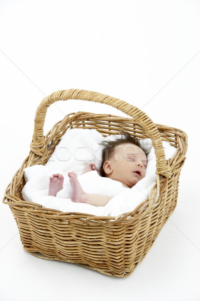 Newborn Baby Sleeping In Basket Stock photo © monkey_business