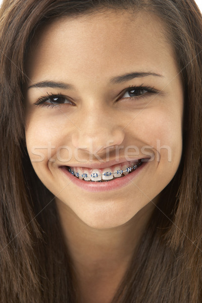 スタジオ 肖像 笑みを浮かべて 十代の少女 少女 幸せ ストックフォト © monkey_business