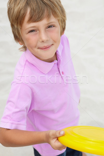 Frisbee plajă soare nisip băiat Imagine de stoc © monkey_business