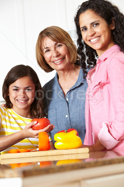 Mother,daughter and grandmother cooking Stock photo © monkey_business